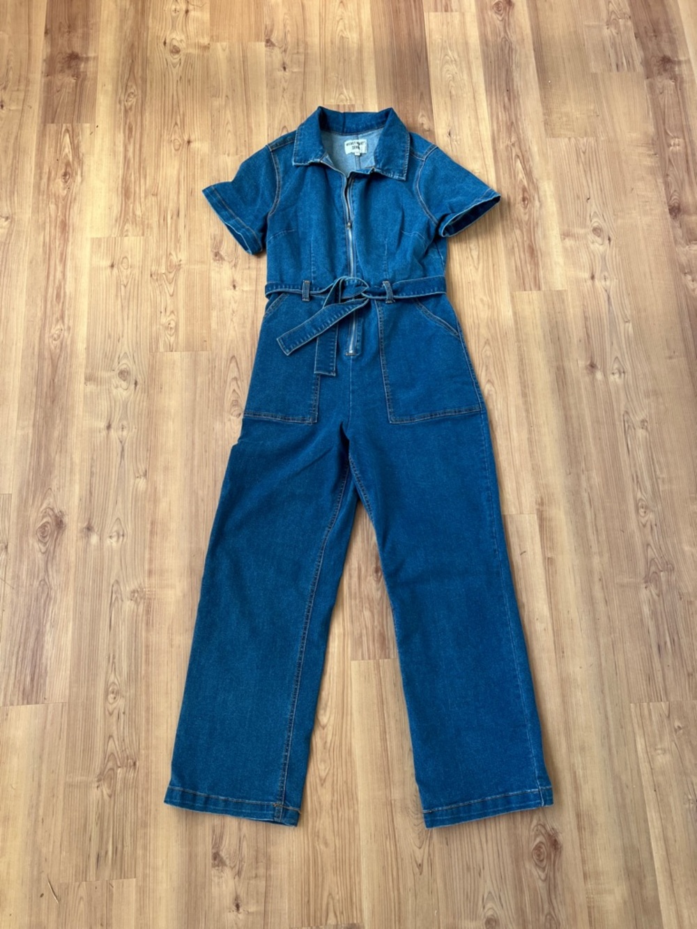 Velvet Heart Denim Jumpsuit with Belt